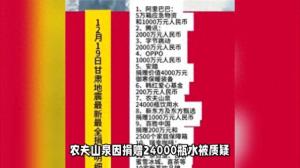 农夫山泉再回应公益捐赠24000瓶水传闻