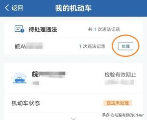 交管12123APP网上自助处理交通违法(违章)流程步骤分享