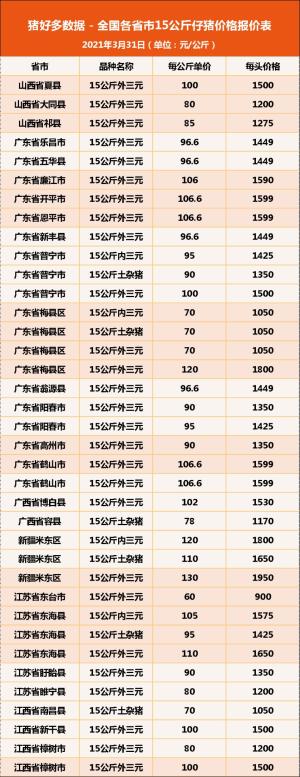 今日15公斤仔猪价格，肥猪和仔猪价格倒挂，仔猪决定短期盈利？-图11