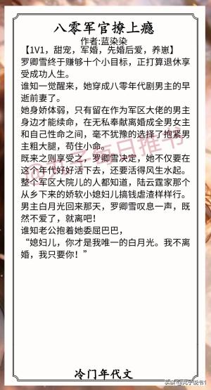 精选！冷门年代好文，年代文反派大佬的早逝前妻重生了强推