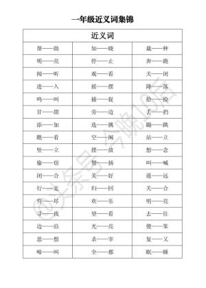 一年级常用近义词反义词｜家长收藏心中有底，孩子提问不惊不慌